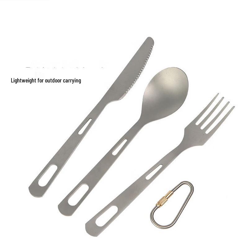 NuFeng Outdoor Camping Pure Titanium Cutlery Set
