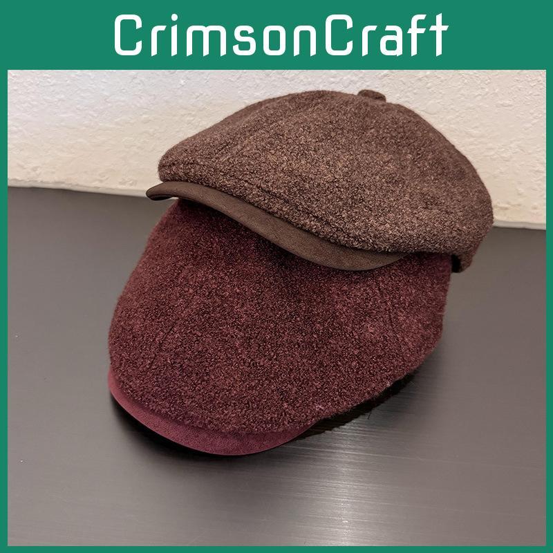 Retro Simple Vintage Solid Color Women Casual Beret Cap For Autumn Winter And