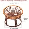 Geflochtener Stuhl Vintage Bambus Radarstuhl Stuhl Ideal für Fotografie Wiegenrequisiten Handgefertigt Stilvolle Heimdekoration Wiegenzubehör