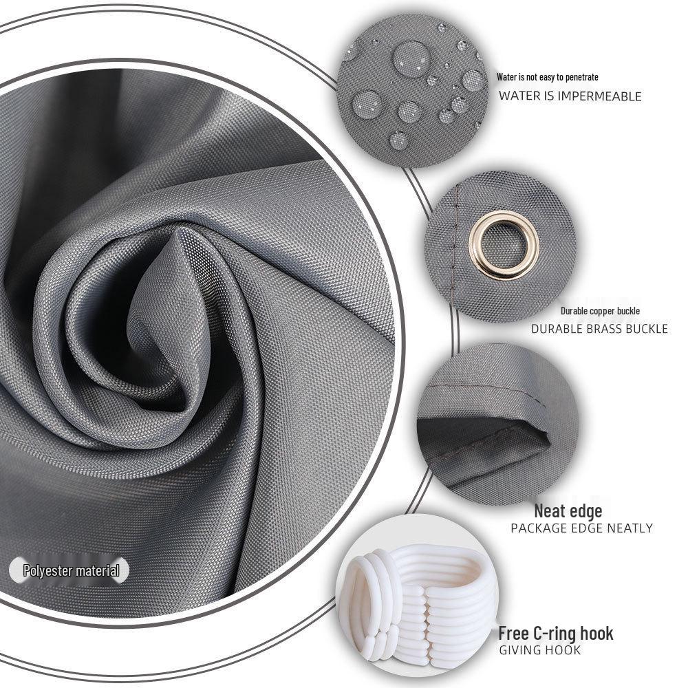 Thickened Solid Color Waterproof and Mildew-proof Polyester Shower Curtain