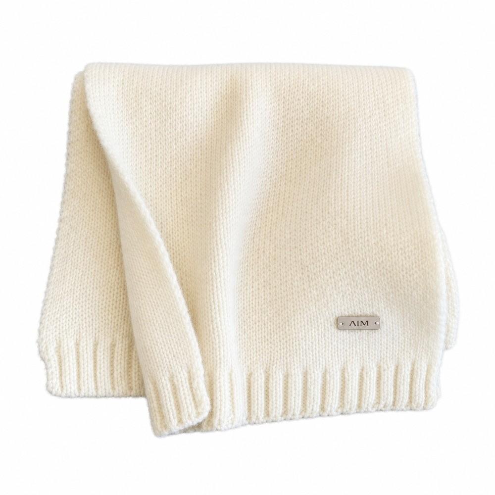 160cm*20cm Pure Wool Scarf Solid Color Neck Warmer Wrap Warm Warm Winter Scarf  For Men Women