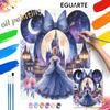 Cinderella Castle Oil Painting Kit, Home Decor Handmade Gift for Art Lovers, Night Fantasy Stars Princess Wall Art Decor DIY Crafts