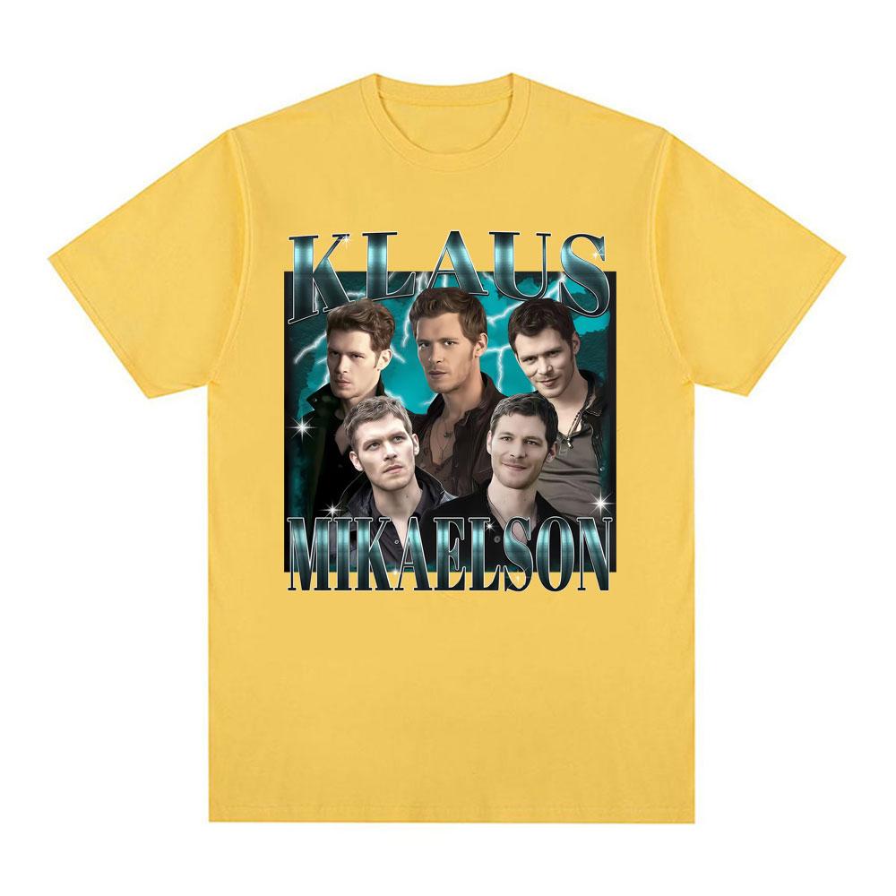Limited Vintage Klaus Mikaelson Merch Tshirts Unisex Women Clothing Fashion Short Sleeves T Shirts Cotton Casual Oversized Tshirt