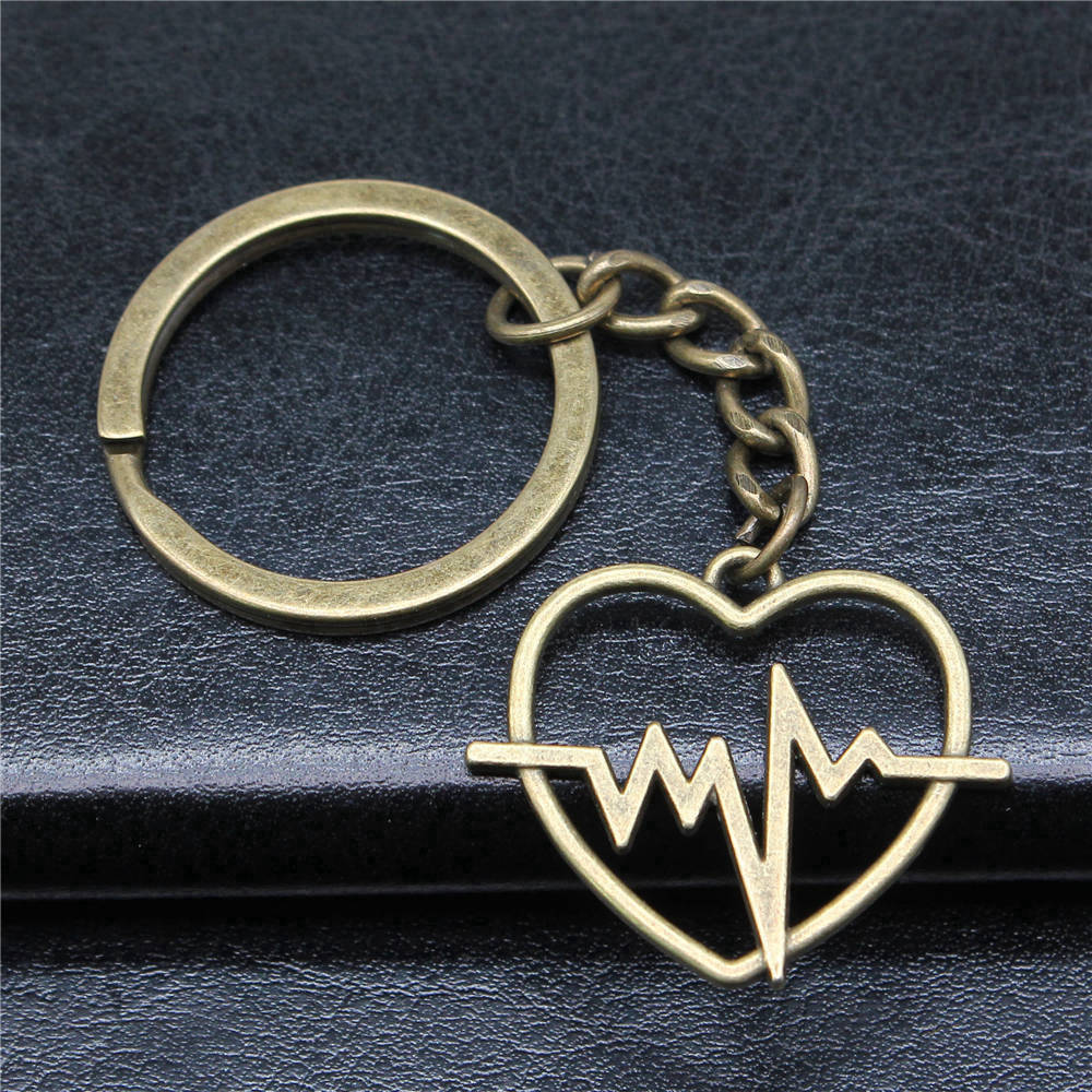 28mm Key Ring Couple Heart Love Minimalist Jewelry Components QY016