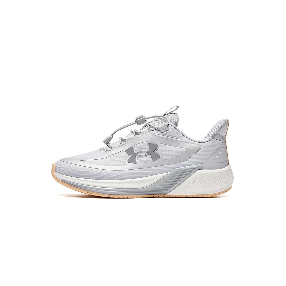 Under Armour Running Collection Fabric Breathable Lightweight Cushioning Low top Kids Running Shoes Silver Teenagers 2541102YS 33