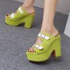 Large size rough high-heeled sandals for women, European and American fashion super high-heeled sandals for women
