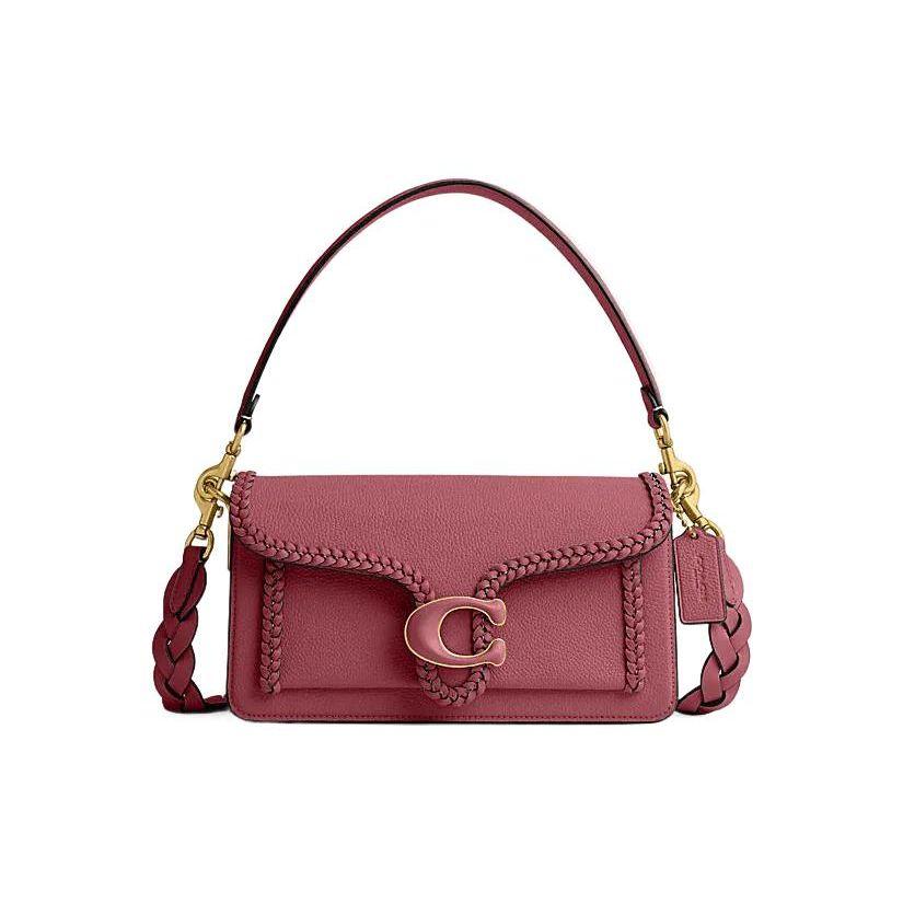 

Coach Tabby 26 Solid Color Woven Edge Flap Closure Hardware Leather Envelope Handbag Women handbags Magenta CJ838-B4U6 Gift Box Set (Basic Set+Yellow Box)
