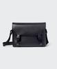 Synthetic Leather Solid Messenger Bag [Black]