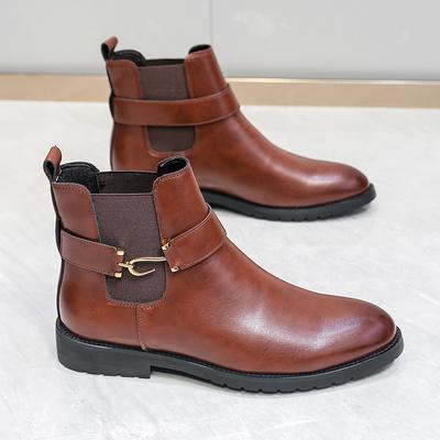 Genuine Leather Mens Chelsea Boots Fashion Brand Male Ankle Boots Comfortable Leisure Walk Footwear Slip On Dress Business Shoes