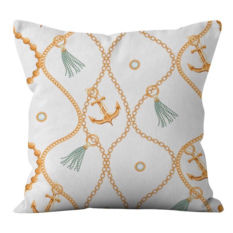 Home Ocean Blue Digital Printed Sofa Pillow Line Cushion Waist Pillow Cover Premium Durable Quality Useful Practical