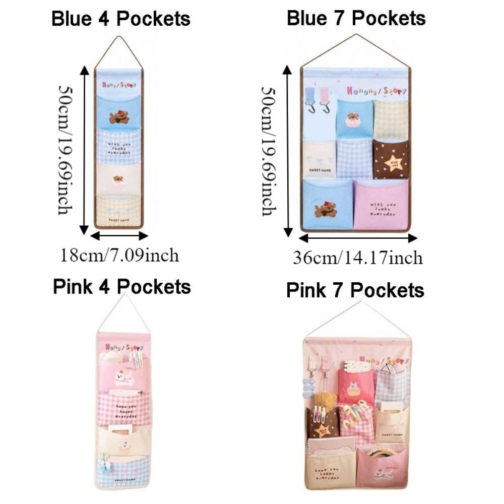 Large Capacity Wall Hanging Storage Bag 4/7 Pockets Socks Storage Bags Sundries Storage Bag Office