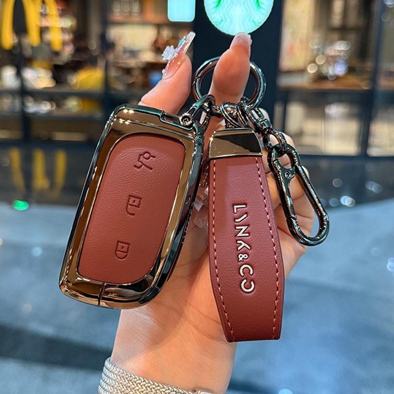 Lynk & Co 900 Leder Metall Schlüsseletui für 2025 Modell Z10 Fernbedienung