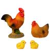 Mini Farm Animal Ornaments Rooster Hen Chick Figurines, Fairy Garden Miniatures For DIY Landscaping & Home Decor
