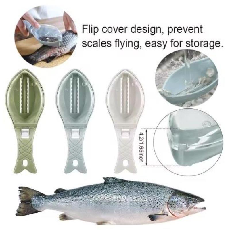 Fish Scales Graters Scraper Fish Cleaning Tool Scraping Scales Device with Cover Home Kitchen Cooking Fishing Tool Pesca Tackle