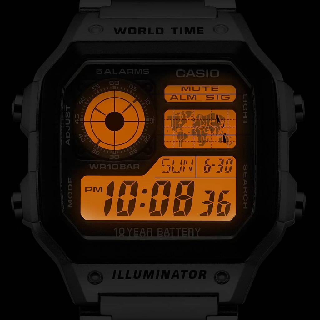 CASIO STANDARD Digital Silver Metal Watch AE-1200WHD-1AJF Men's