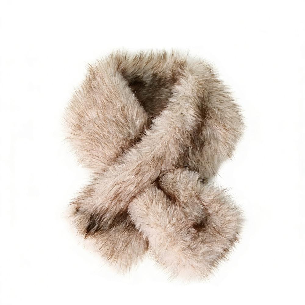

Snood Solid Color Cross Collar Scarf Soft Furry Fluffy Fur Fluffy Neck Warmer Warm Thicken Windproof Neck Warmer Girl Fashion легкие хаки