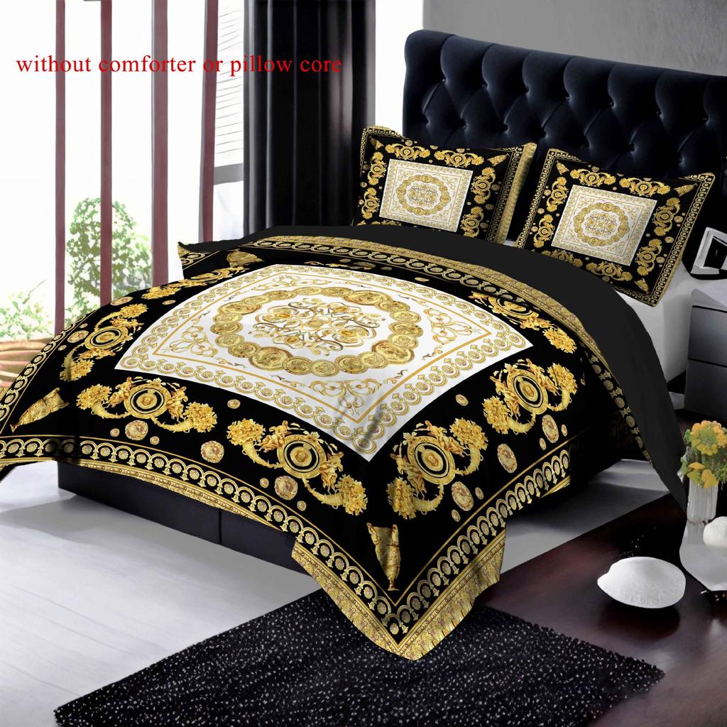 Geometrisches Muster 3D Digitaldruck Dreiteiliges Set zum Kartieren Kundenspezifische Bettwäsche Bettdeckenbezug