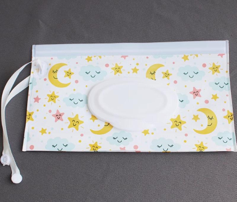 

1 шт. Сумка для влажных салфеток с ремешком на кнопке EVA Детская коробка для влажных салфеток Портативный многоразовый контейнер для салфеток Экологичный чехол для чистящих салфеток