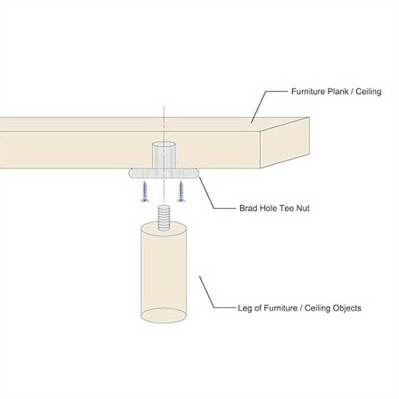 20 buc Piuliță T M10 Oțel Carbon Inserție cu Flanșă Piuliță T Montaj pentru Instalarea Mobilierului Instalare Ușoară Inclus