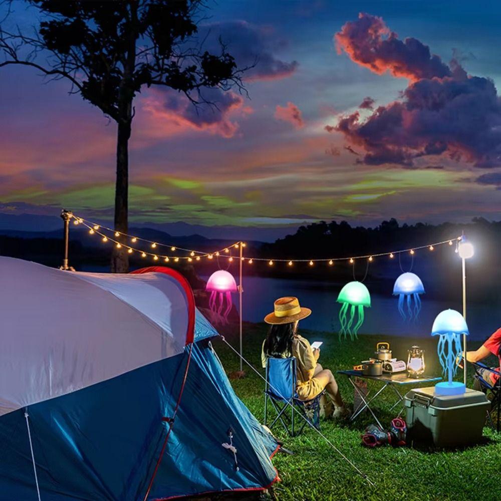 Warm/RGB Light 3D Floating Jellyfish Lamp Adjustable Romantic Atmosphere Light  Outdoor