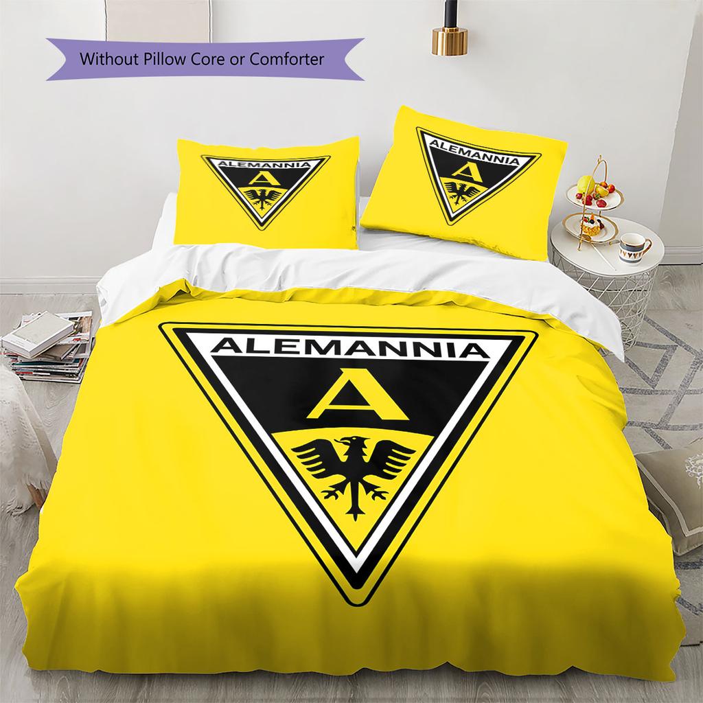 Alemannia Aachen Muster Bettwäsche, Steppdecke Set Bettbezug Kissenbezug Zuhause Geburtstagsgeschenk(1 Bettbezug + 2 Kissenbezüge, ohne Füllung)