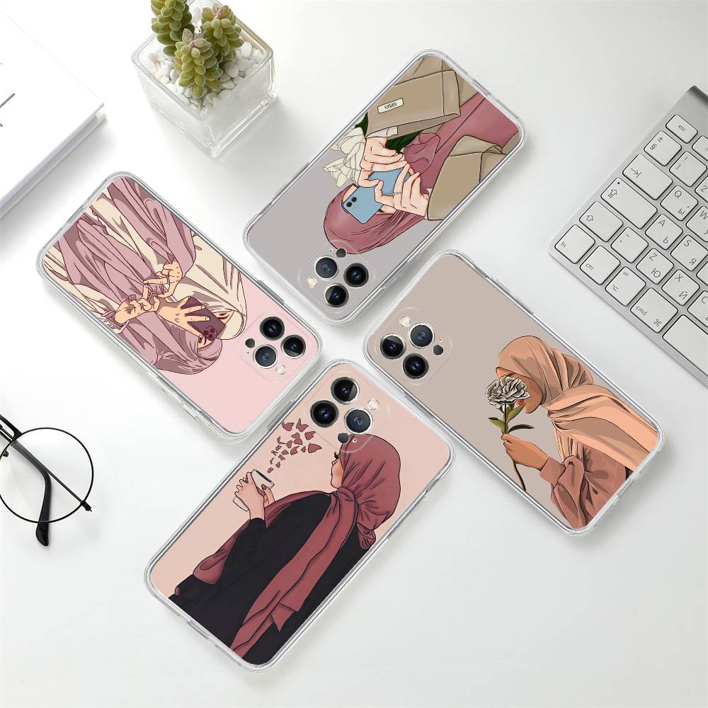 Muslim Arabic Hijab Girl For IPhone 17 16 16e 15 14 13 12 11 Pro Max Mini Plus Phone Case