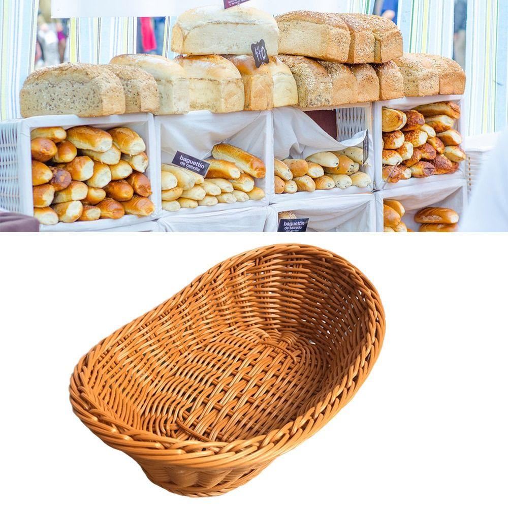 

Подставка для хлеба из искусственного ротанга, овальная коробка-органайзер, подарочная корзина для хранения на кухне S
