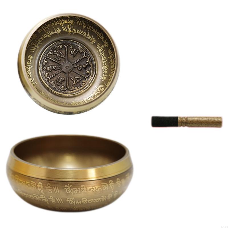 KX4B Tibetan Buddhism Sing Bowl Yoga Meditation Chanting Handmade Healing Sound Home Decor China Mainland