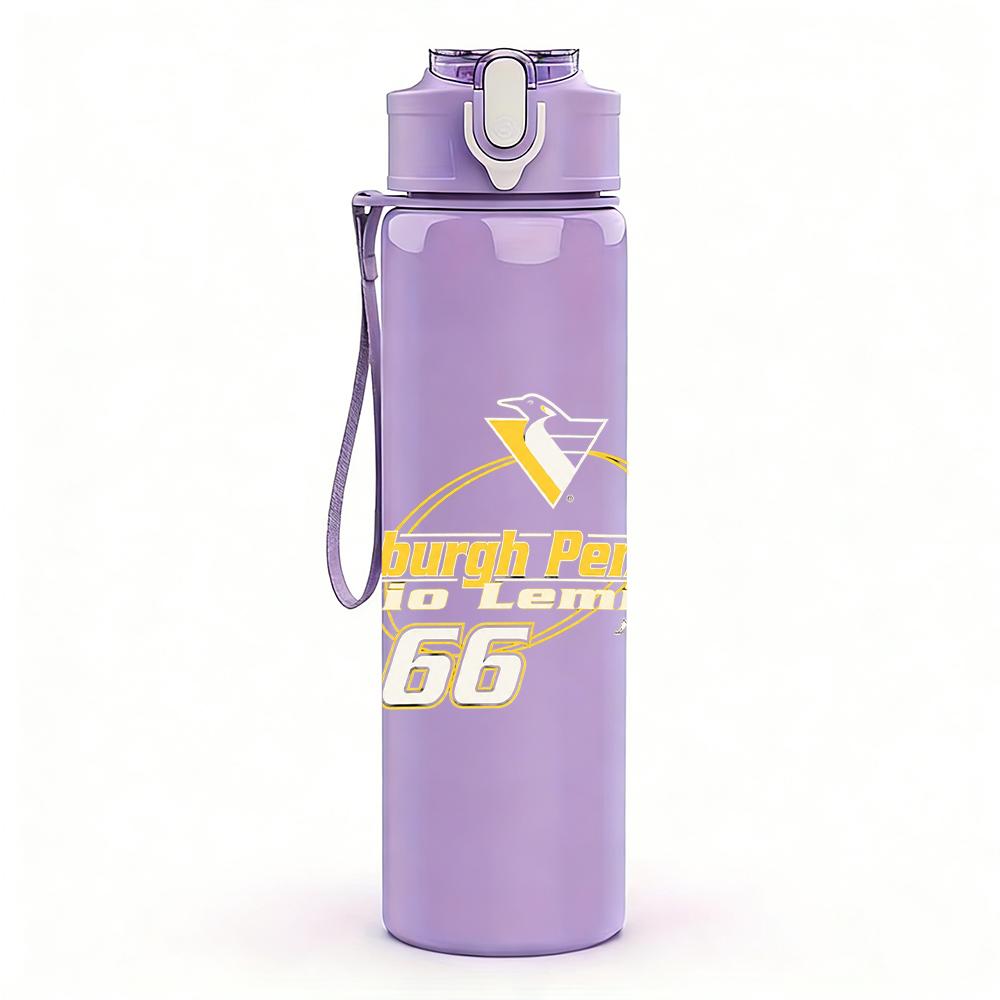 1PC Yellow Western Horse Vintage Text Print 750ml Portable Sports Water Bottle Leakproof Gym Outdoor Travel Drink Cup