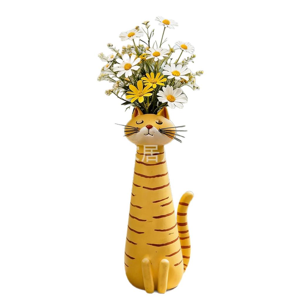 Funny Cat-shaped Vases, Vase Ornaments, Home Office Decoration, Cartoon Animals, Gifts, Multiple Options to Choose From