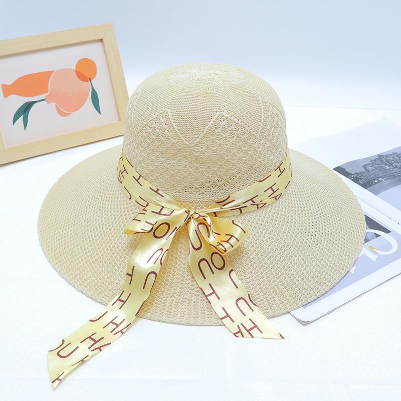 New Straw Hat Women's Outdoor Sunshade Sunscreen Hat Big Brim Trendy Vacation Beach Hat Breathable Cool Hat