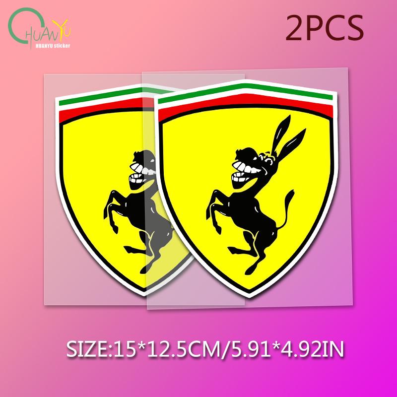 

Наклейка на автомобиль с рисунком осла, светоотражающая самоклеящаяся наклейка, украшение, наклейки-щиты, замена для Ferrari 15x12.5cm