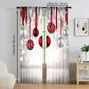 2Pcs Christmas Theme Window Curtain Digital Printed Window Drape For Festive Home Decor Rod Pocket Design For Easy