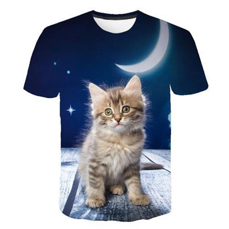 

Funny Cat Men s T-shirt 3D Printed Summer Fashion Short Sleeve T-shirt 6XL