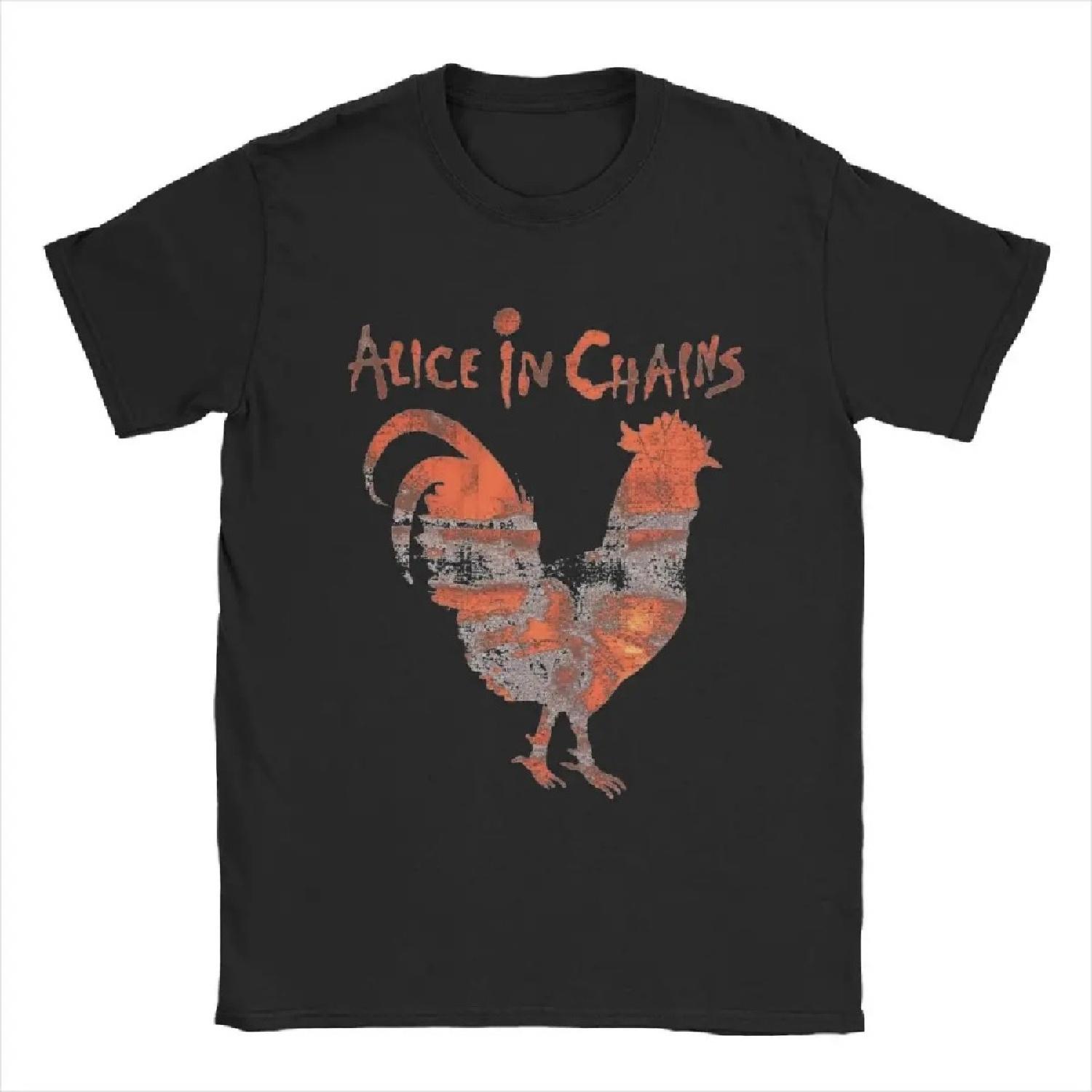 

Men T-Shirt Alices In Chains Novelty Pure Cotton Tee Shirt Short Sleeve T Shirts O Neck Clothes Gift Idea XXXXXL чорний