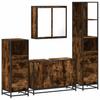 4 piece bathroom furniture set smoked oak wood based material