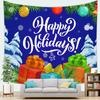 Cartoon Santa Claus Pattern Tapestry Home Bedroom Living Room Wall Decoration Christmas Theme Tapestry