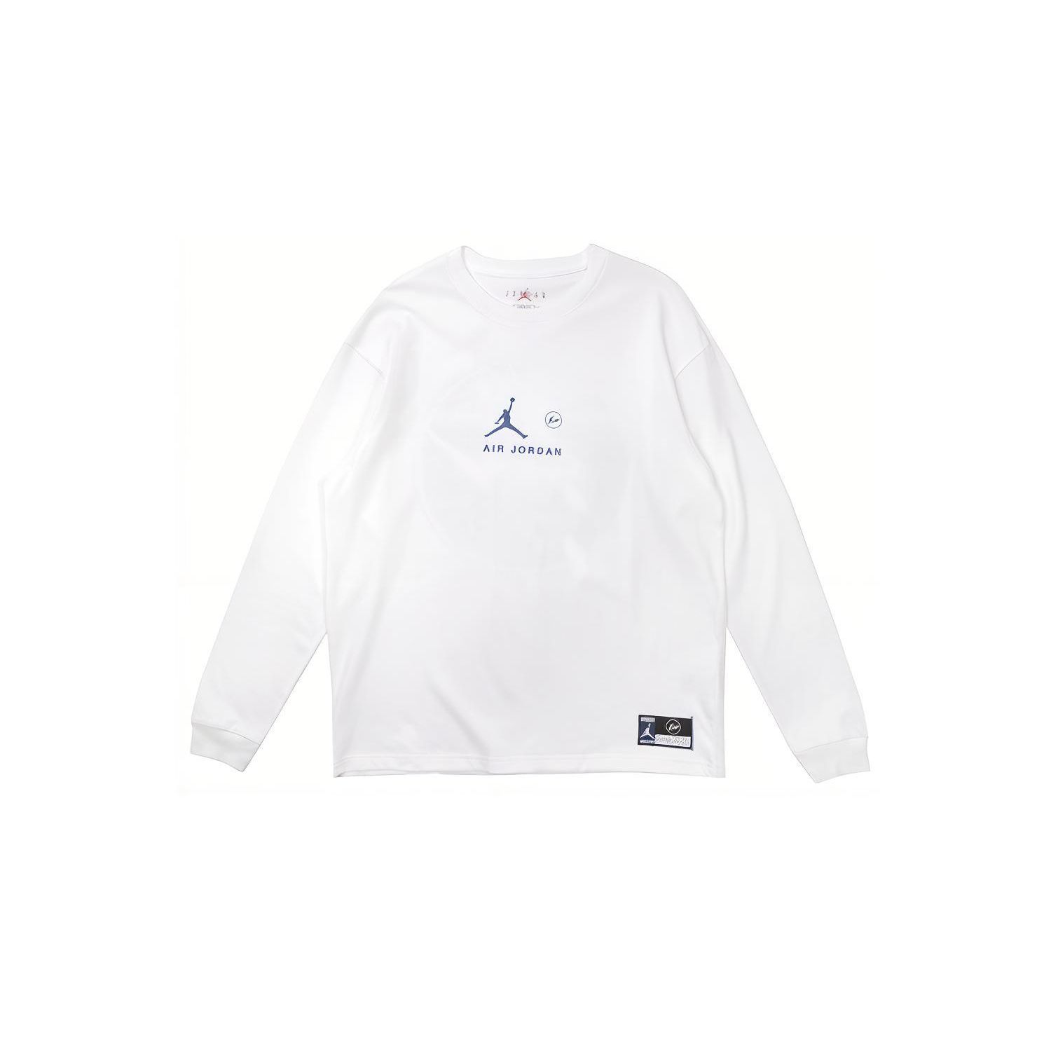 

Футболка Air Jordan x Fragment с длинным рукавом, платиновый оттенок, мужские топы, белая DA2981-094 L