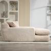 Modern Corduroy Sleeper Sofa Cloud Couch with 3 Soft Cushions, Comfortable Single-Seat Floor Sofa for Living Room Apartment Office (Beige)