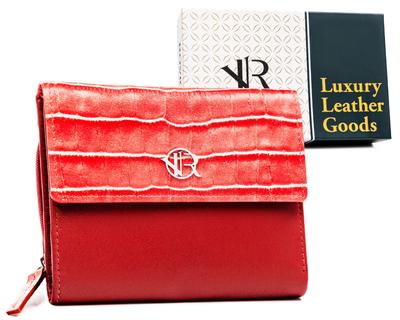 Portefeuille en cuir pour femme RV-786-SLA-4811 CROCO-ROUGE ROUGE