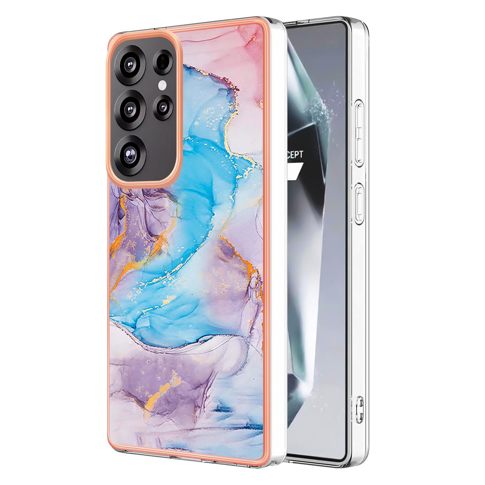 

Для Samsung Galaxy S25 Ultra Чехол с IMD Мраморным Цветочным Узором ТПУ Мобильная Задняя Крышка D