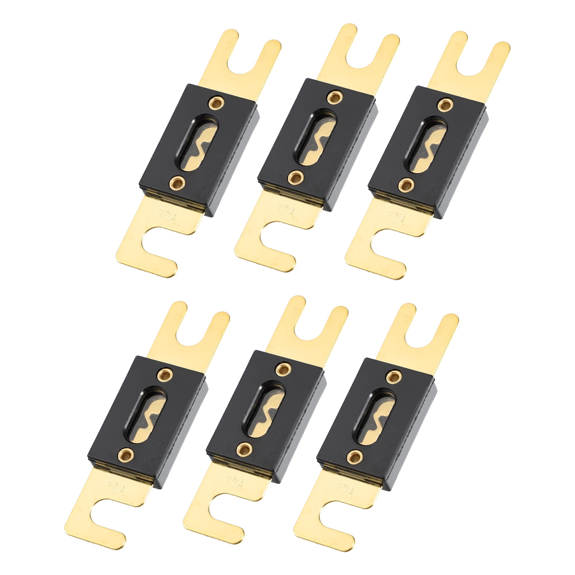 6pcs X AUTOHAUX ANL Fuse Gold Tone Plated 30A Universal 30A золотой