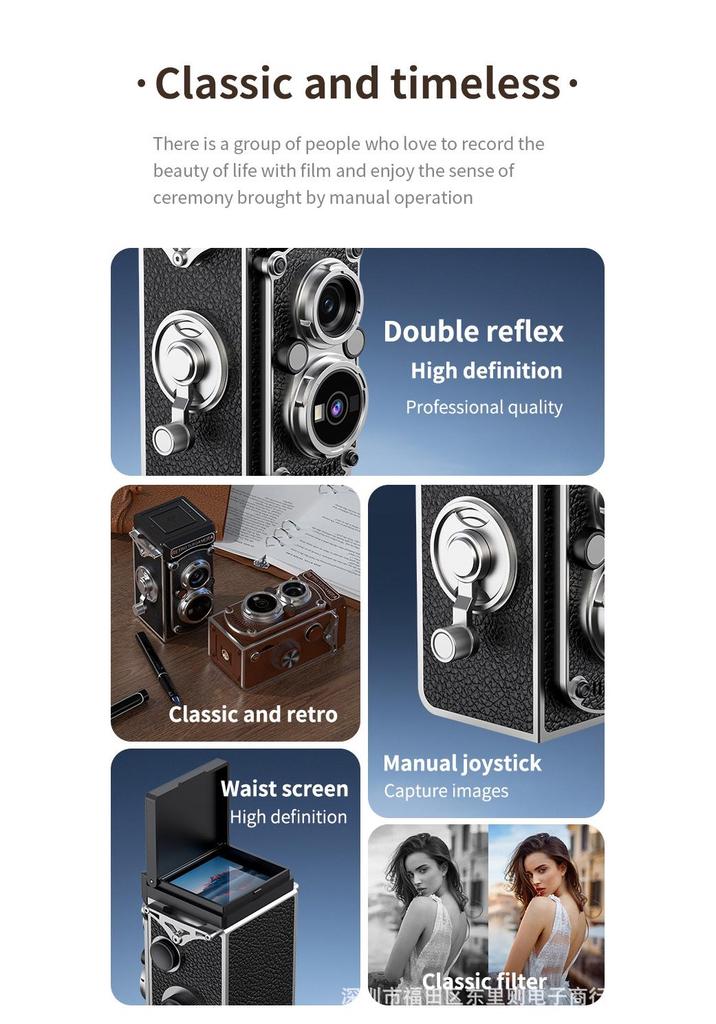 Retro Twin-Lens Mini Digital Camera HD - Portable Student Travel Pendant