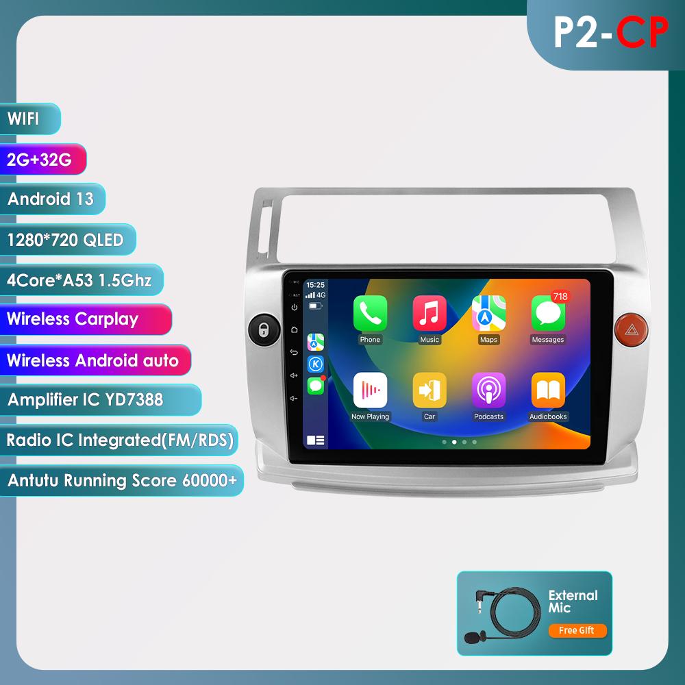 Ossuret Intelligent Car Radio Android for Citroen C4 C Triomphe C Quatre 2004-2009 Carplay Car Stereo Multimedia Video Player GPS 2din 7862 Audio