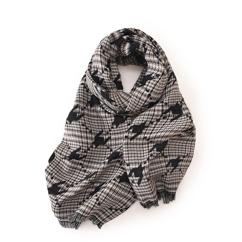Fashion New Houndstooth Scarf for Women in Autumn and Winter Fashionable Printed Warm Scarf and Shawl for Women