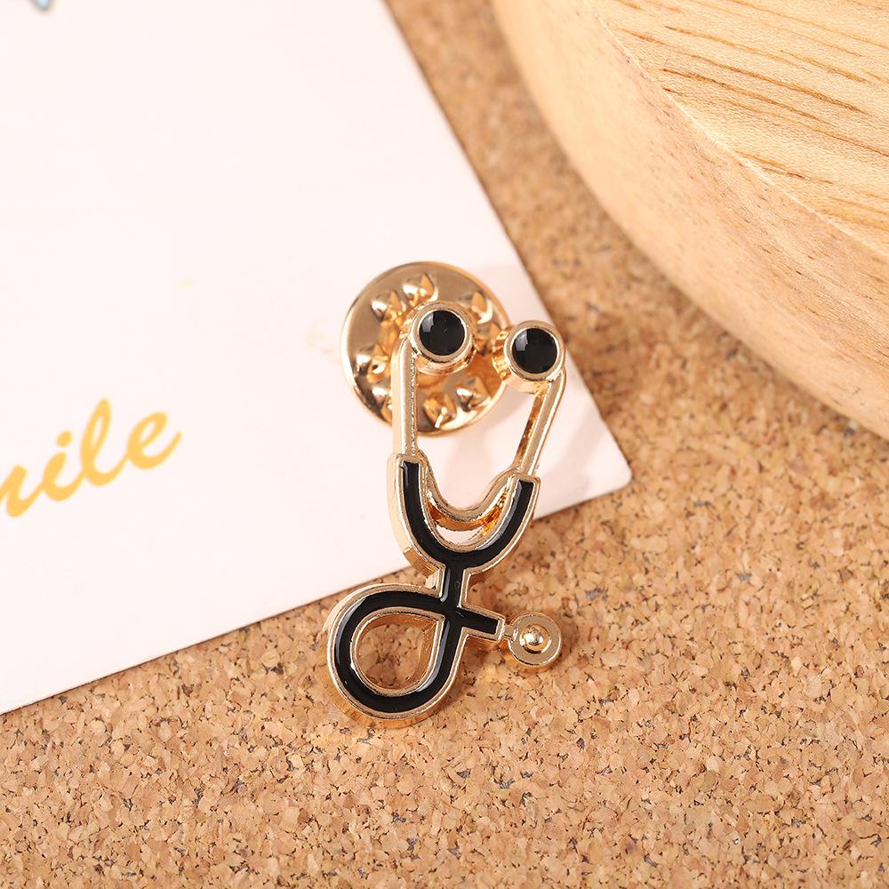 Doctor Who themed stethoscope brooch metal dripping oil clothes bag decorative badge neckline