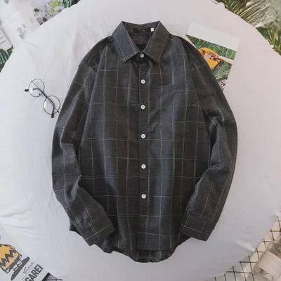 Men's Korean Style Plaid Long-Sleeved Casual Shirt Jacket - Spring/Summer 2023