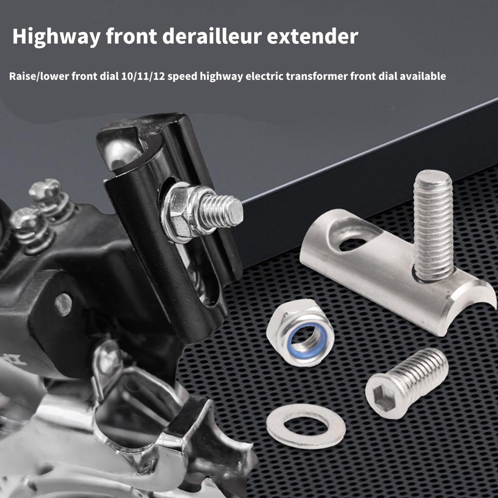 Stainless Steel Bike Derailleur Extender Length 27mm Front Derailleur Converter for R8000 R7000 R9100 Easy Installation
