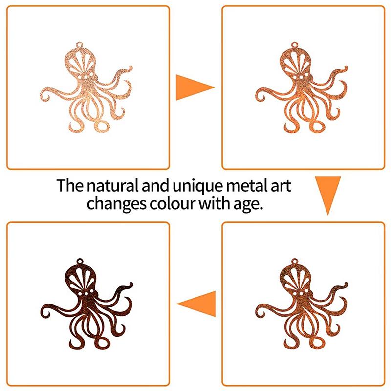 2D Vlakke Roestige Krab IJzeren Decoratie Met Uitgesneden Ontwerp - Oude Boom Hangdecoratie Binnen/Buiten, Muurkunst, Perfect Hol