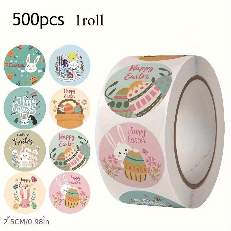 1000pcs/500pcs Easter-Themed Stickers - Self-Adhesive Egg & Bunny Designs for Party Favors, Gift Wrapping & Decorations